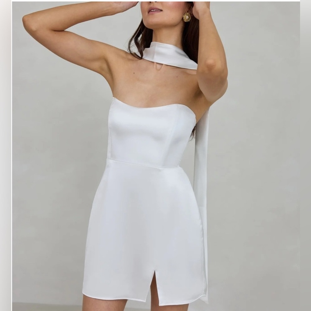 Park & Fifth White Mini Dress with Lola Scarf